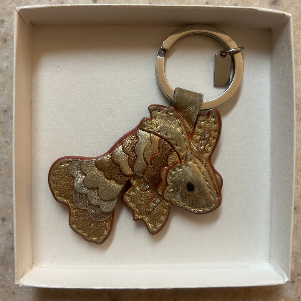 Coach Lucky Lunar New Year gold goldfish koi keychain